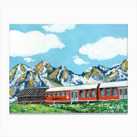 Train In The Mountains Canvas Print