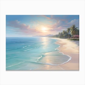 Sunset On The Beach Canvas Print