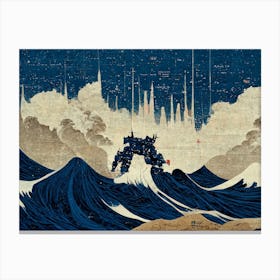 Transformer Robot Hokusai Anime Canvas Print