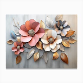 Flower Wall Art, Floral Art With Simple Elegant Design Canvas Print