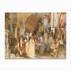 The Grand Bazaar, Constantinople, Amadeo Preziosi Canvas Print