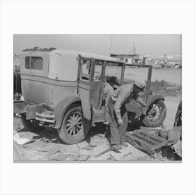 Untitled Photo, Possibly Related To Migrants Car And Tent, Edinburg, Texas By Russell Lee Canvas Print