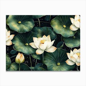 Seamless Lotus Leaf Pattern Texture Canvas Print