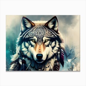 Native American Wolf 2 Canvas Print