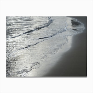Silver-grey reflections on the sandy beach Canvas Print