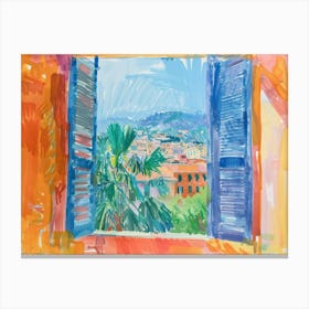 Genoa From The Window View Painting 1 Canvas Print