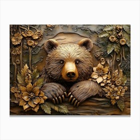 Bear In The Woods Canvas Print