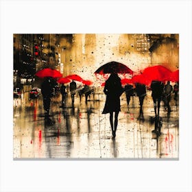 Rainy Day In New York - In The Rain Canvas Print