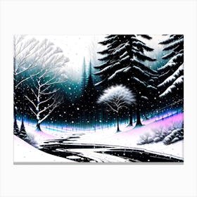 Snowy Winter Landscape Canvas Print