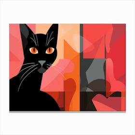 Abstract Black Cat 1 Canvas Print