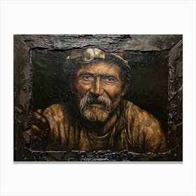 A Weather Aged Portrait Of A Hardened Miner Encased In The Temperamental Shadows A Testimony Of Hi Canvas Print