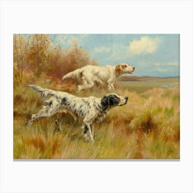 Vintage Setter And Retriever Canvas Print