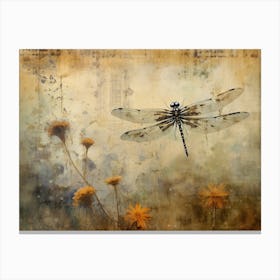 Dragonfly Illustration Meadow Watercolour 5 Canvas Print