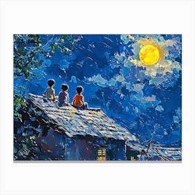 Moonlight On The Roof Canvas Print