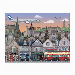 Edinburgh Pixel Canvas Print
