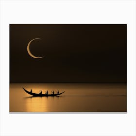 Moon And Moonlight Canvas Print