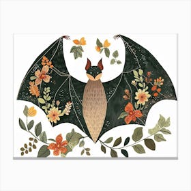 Little Floral Bat 3 Canvas Print