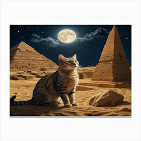 Cat In The Desert 1 Canvas Print