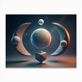 Planets And Moons Canvas Print