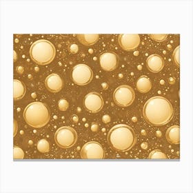 Seamless Pattern Of Golden Bubbles On A Brown Background Canvas Print