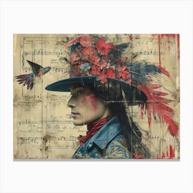 The Rebuff: Ornate Illusion in Contemporary Collage. The Woman In The Hat Canvas Print