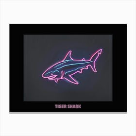 Neon Pink Tiger Shark Poster 2 Canvas Print