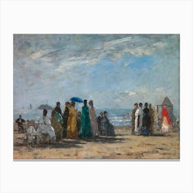 The Beach At Trouville, Claude Monet Canvas Print