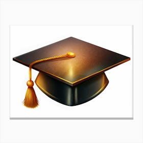 Graduation Cap With Golden Tassel Canvas Print