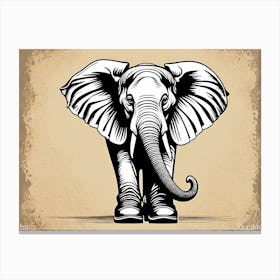 Elephant Wearing Boots, Whimsical Art, 1112 Canvas Print