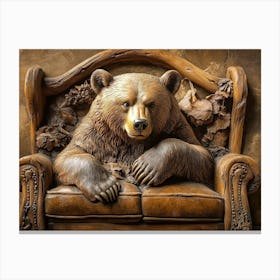 Captivating 3d Bear Relief Artwork For Exquisite Design And Stunning Canvas Canvas Print