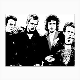 The Clash Band Music Black In White Canvas Print