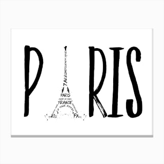 Paris Typography Canvas Print