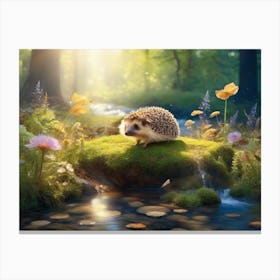 Hedgehog In The Forest Canvas Print