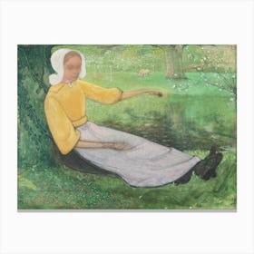 Woman Of Huizen Sitting Under A Tree (1888–1895), Richard Roland Holst Canvas Print