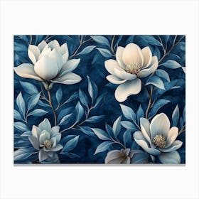 Luxurious 3D magnolia tropical flowers Canvas Print