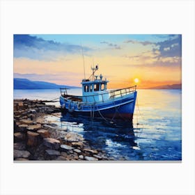Fishing Boat At Sunset 1 Canvas Print