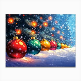 Christmas Tree Ornaments Canvas Print