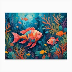 Fishes Under The Sea 1 Canvas Print