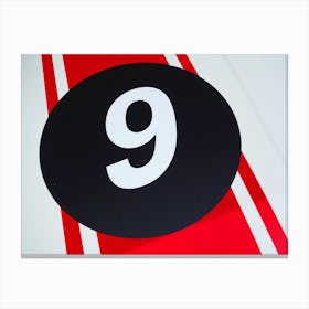 Racecar Number 9 Canvas Print