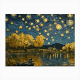 Starry Night on the lake Canvas Print
