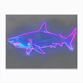Neon Pastel Pink Blue Shark 1 Canvas Print
