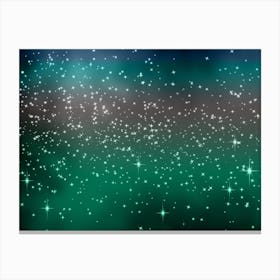 Green Aqua Shade Shining Star Background Canvas Print