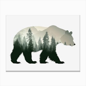 Animal Bear Forest Trees Nature Canvas Print