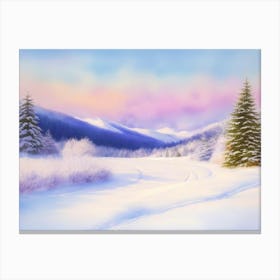 Winter Landscape Mountains Canvas Print