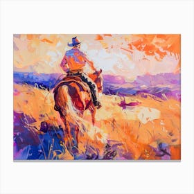 Cowboy Painting Montana 2 Canvas Print