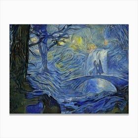 Arwen Aragorn Rivendell Lotr Van Gogh Nightcafe Colours Comfort Love Canvas Print