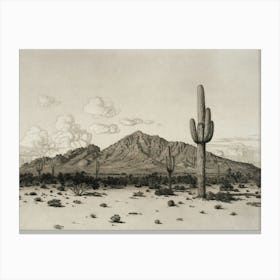 Mountain Etching Canvas Print