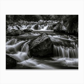 Black And White Waterfall Canvas Print