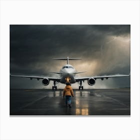 Jet Storm, Boy On Runway Canvas Print
