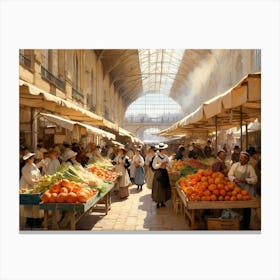 Paris Fruit Market Canvas Print